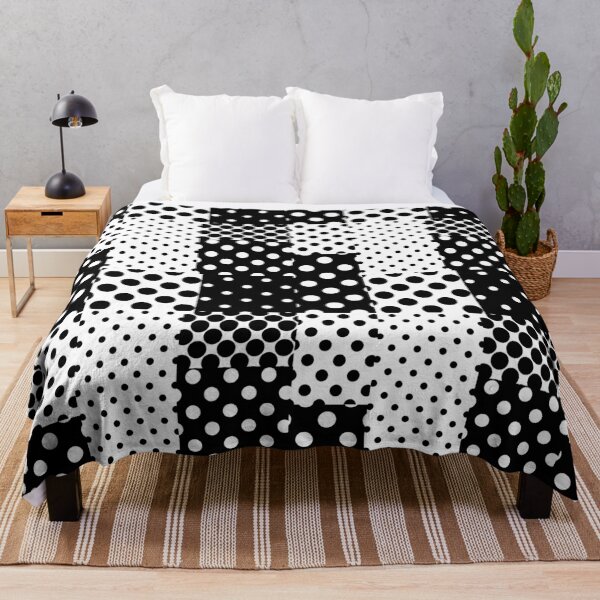 Item preview, Black White Retro Polka Dots Patchwork Pattern Design  designed and sold by PatternTitan.