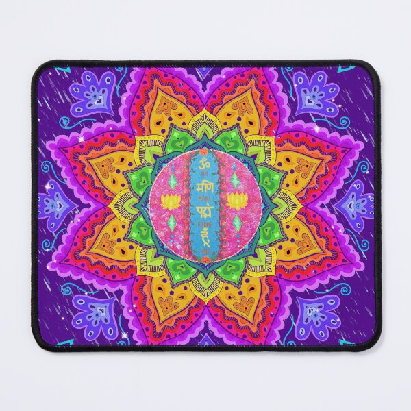 Item preview, Rainbow OmManiPadmeHum Mandala designed and sold by Soozie Wray.