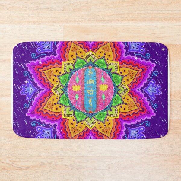 Item preview, Rainbow OmManiPadmeHum Mandala designed and sold by Soozie Wray.