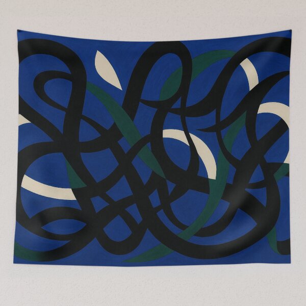 Item preview, Abstract lines on blue designed and sold by Sigtrix.