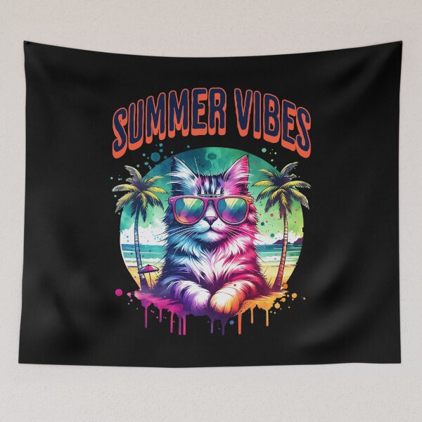 Item preview, Summer Vibes - beautiful cat design designed and sold by ReneMM.