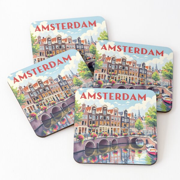 Item preview, Amsterdam: Vintage-Style Painterly Travel Poster designed and sold by LSVart.