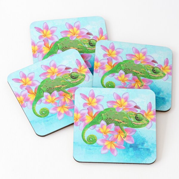 Item preview, Garden Chameleon Tropical Floral Art  designed and sold by Sharon Cummings Art.