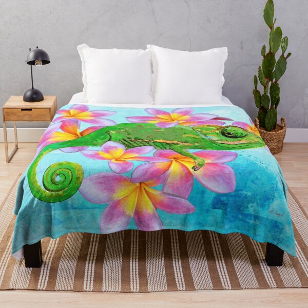 Item preview, Garden Chameleon Tropical Floral Art designed and sold by Sharon Cummings Art.
