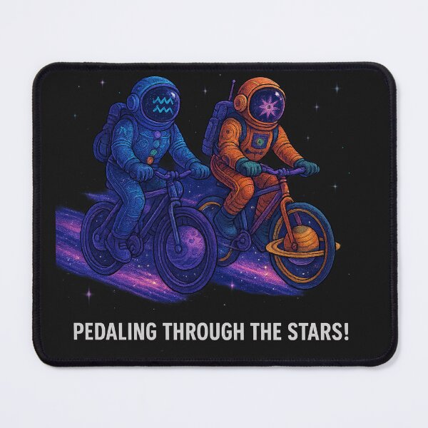 Aperçu de l'œuvre Galaxy Riders — Pédaler à travers les étoiles créée et vendue par HEERMANArt.