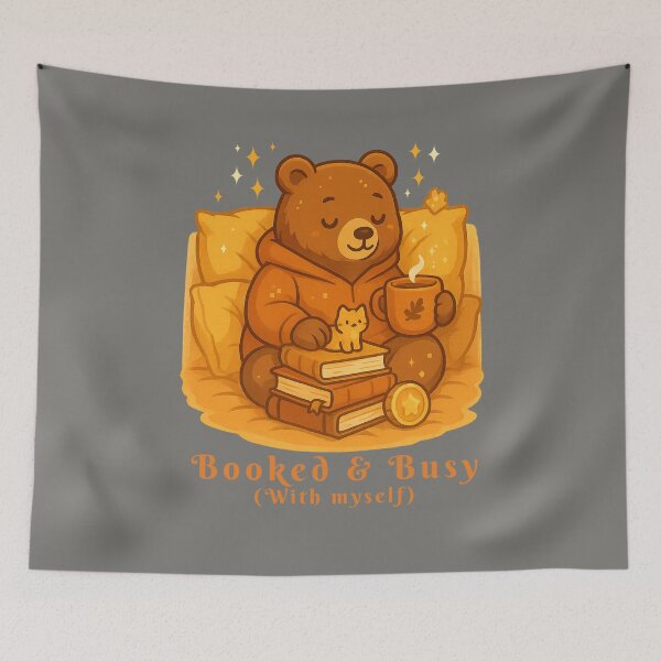 Item preview, Bear – “Booked & Busy (With Myself)” designed and sold by KomoriYuki.