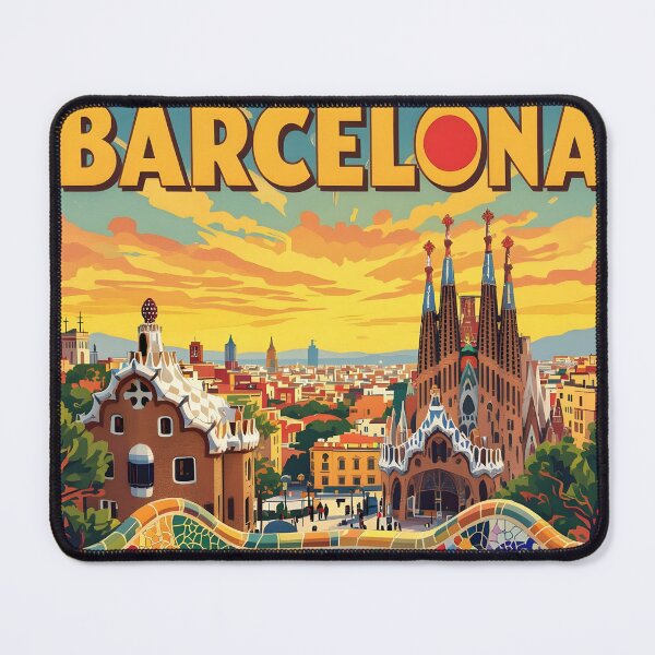 Item preview, Barcelona: Vintage-Style Painterly Travel Poster designed and sold by LSVart.