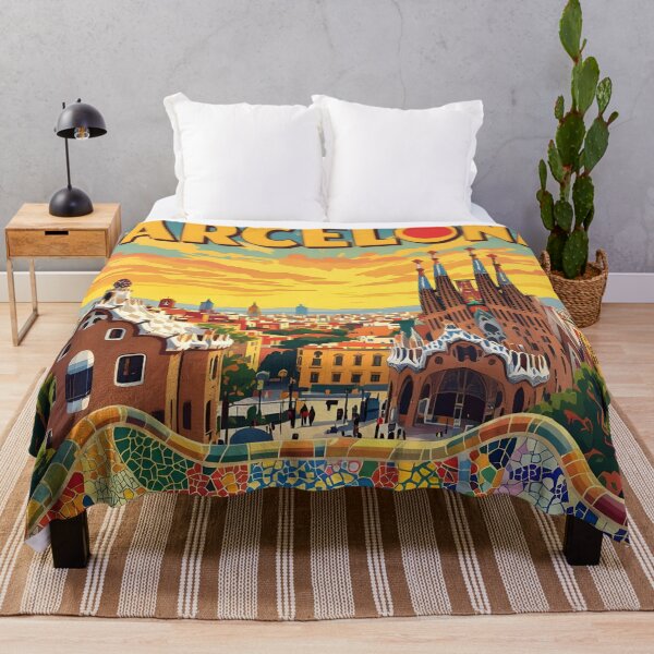 Item preview, Barcelona: Vintage-Style Painterly Travel Poster designed and sold by LSVart.
