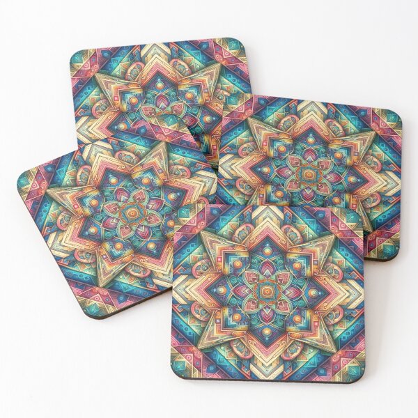 Item preview, Colorful geometric decorative mystic pattern  designed and sold by Dogandesighn.
