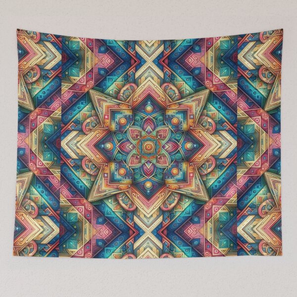 Item preview, Colorful geometric decorative mystic pattern  designed and sold by Dogandesighn.