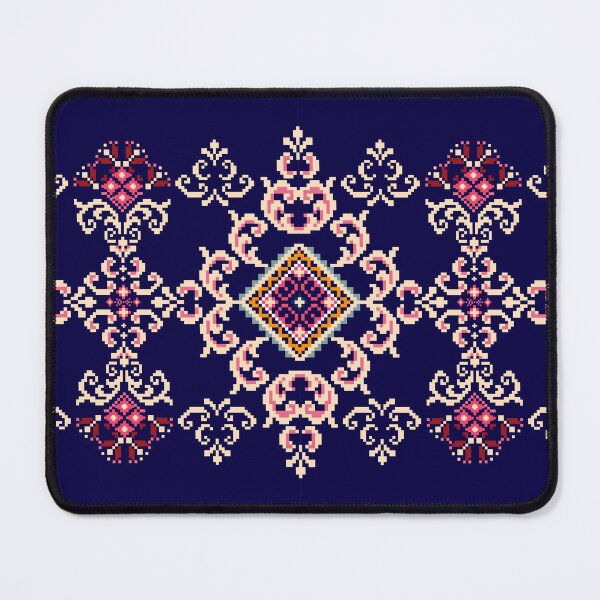Item preview, Navy Pixel Ethnic Pattern in Pink Red designed and sold by MNX.