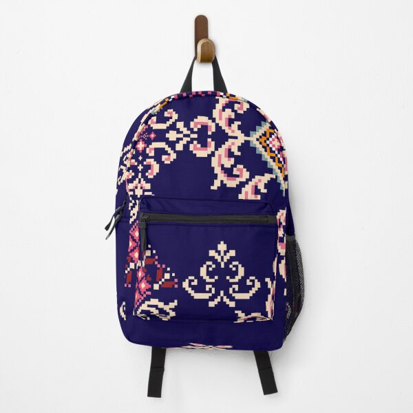 Item preview, Navy Pixel Ethnic Pattern in Pink Red designed and sold by MNX.