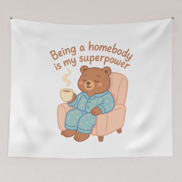 Item preview, Cute Bear Pajamas Quote – Homebody Superpower Design designed and sold by LaserKey.