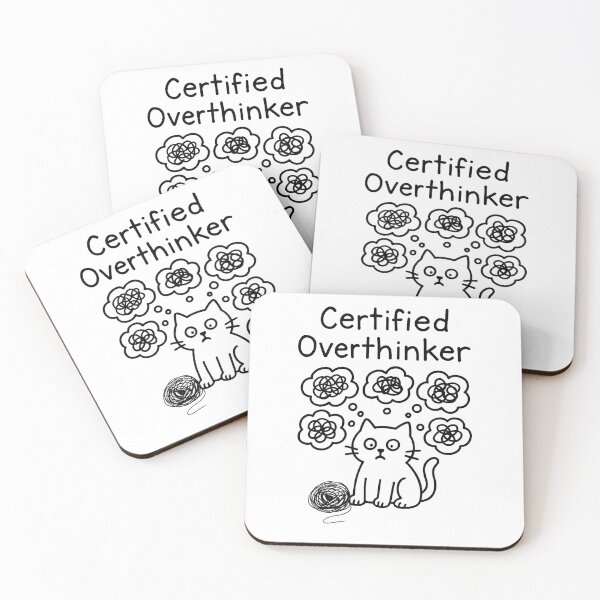 Item preview, Certified Overthinker Cat – Funny Doodle Design designed and sold by Thehatinthecat.