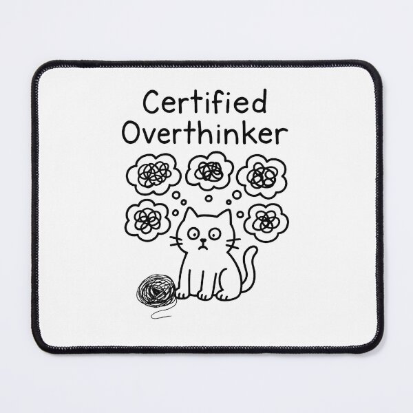 Item preview, Certified Overthinker Cat – Funny Doodle Design designed and sold by Thehatinthecat.