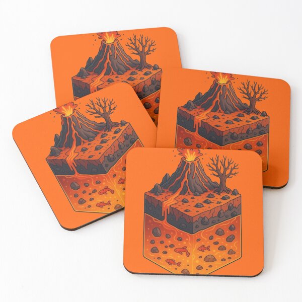 Item preview, Volcanic Island Cube – Exploding Volcano Isometric Art designed and sold by InspireHaven.