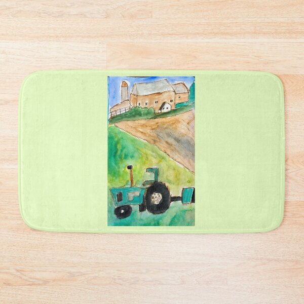 Item preview, Green tractor scene designed and sold by ArtistRebeccaLS.