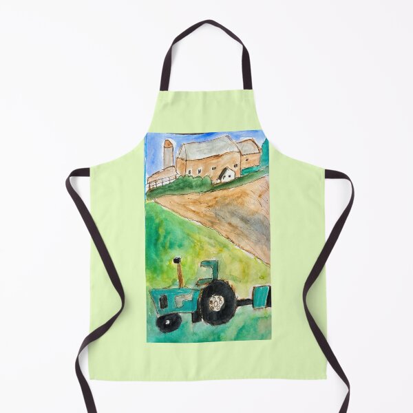 Item preview, Green tractor scene designed and sold by ArtistRebeccaLS.