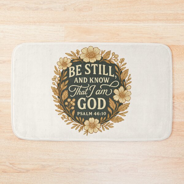 Item preview, Be Still and Know – Psalm 46:10 Floral Scripture designed and sold by SimplySelim.