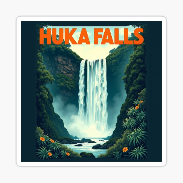 Item preview, Huka Falls Neuseeland - Vintage Reisekunst designed and sold by jaksa429.