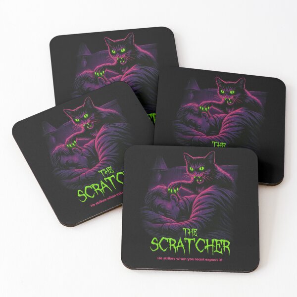 Item preview, The Scratcher | Vintage Cat Horror Movie Poster designed and sold by Oh, the HORROR!.