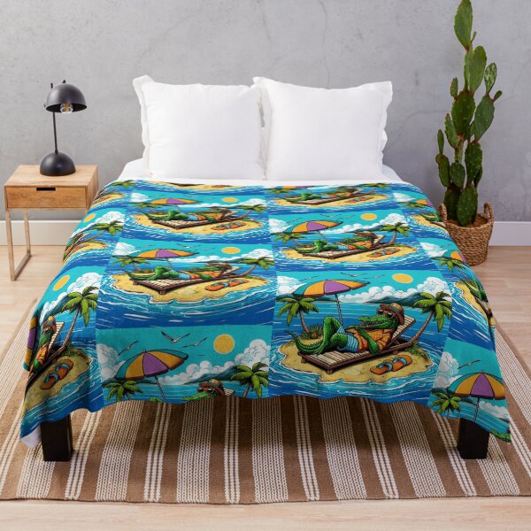 Item preview, Cute crocodile at summer holiday designed and sold by Dogandesighn.