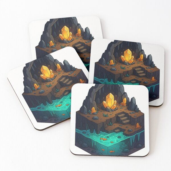 Item preview, Crystal Cavern Island – Isometric Floating Cave Art designed and sold by InspireHaven.