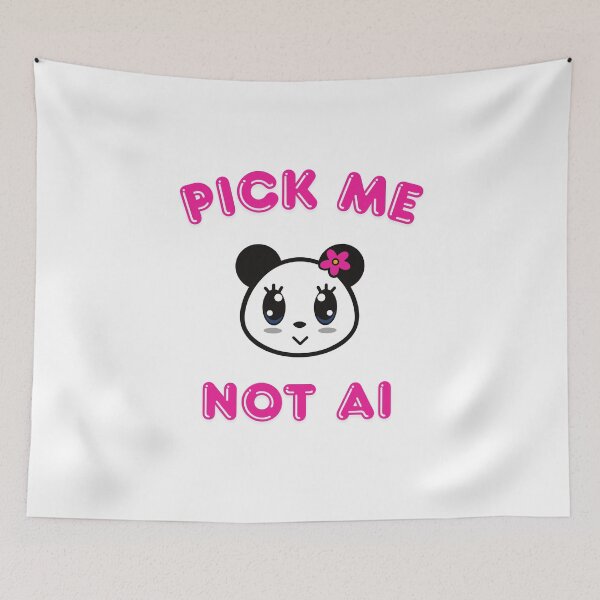 Item preview, Cute Pick Me Panda Better Than AI designed and sold by NotForMoney.