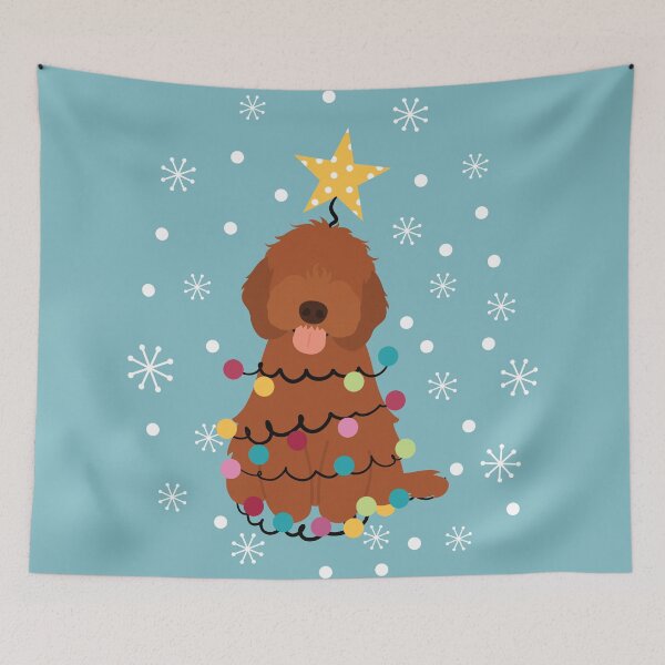 Item preview, Ruby Red Cockapoo Cavapoo Cavoodle Christmas Tree designed and sold by Lulupainting.
