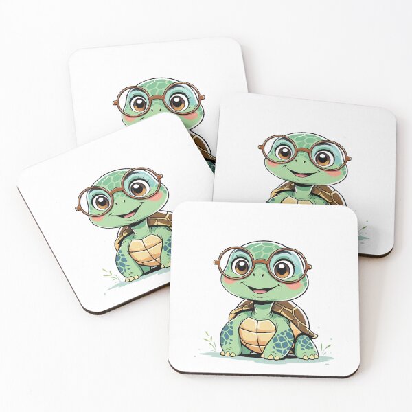 Item preview, Cute turtle with glasses – pastel cartoon design designed and sold by Anna2492.