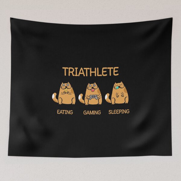 Item preview, Triathlete - Eating Gaming Sleeping - Cat designed and sold by anziehend.
