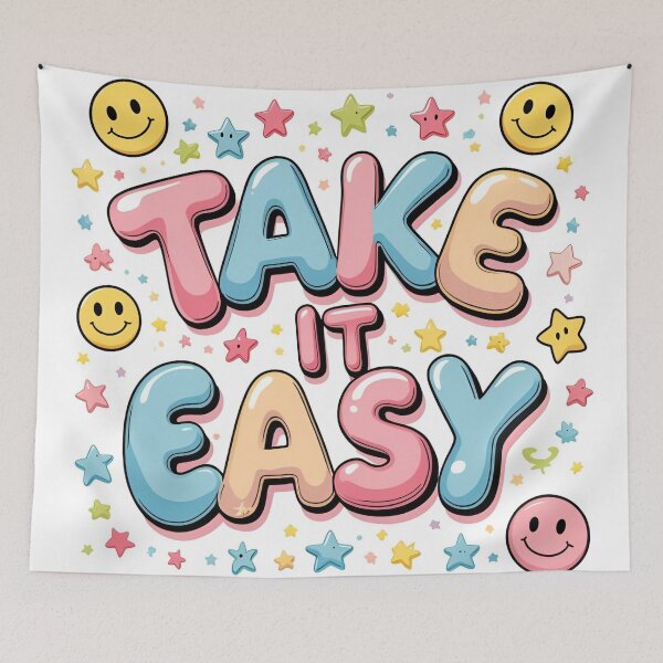 Item preview, Take it Easy – Pastel letters with stars and smileys designed and sold by Anna2492.