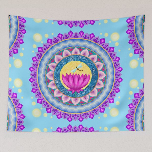 Item preview, Dragonfly and Lotus Moon mandala designed and sold by Soozie Wray.