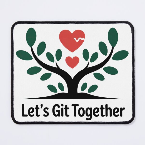 Artikelvorschau, Let’s Git Together – Romantic Git Tree Code Pun entworfen und verkauft von einfachdesign.