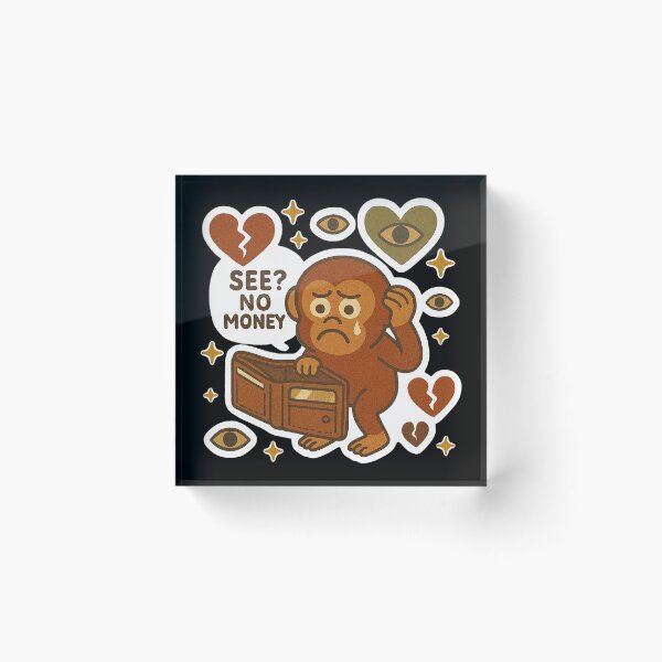 Item preview, Funny Broke Monkey Sticker Cute Crying Animal designed and sold by saudadeclub.