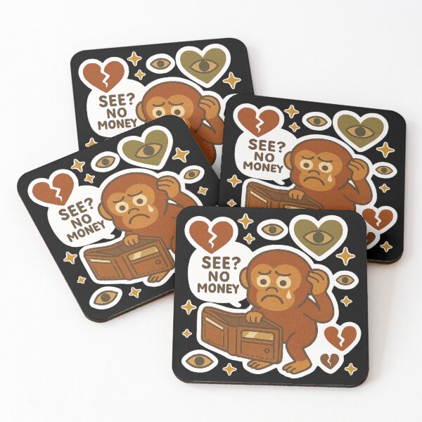 Item preview, Funny Broke Monkey Sticker Cute Crying Animal designed and sold by saudadeclub.