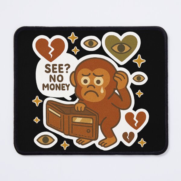 Item preview, Funny Broke Monkey Sticker Cute Crying Animal designed and sold by saudadeclub.