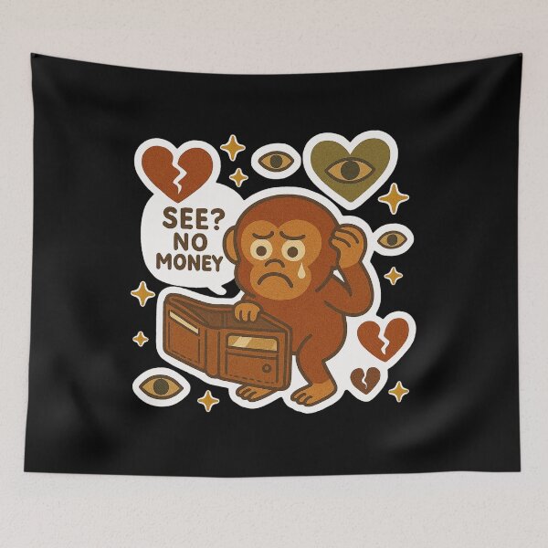 Item preview, Funny Broke Monkey Sticker Cute Crying Animal designed and sold by saudadeclub.