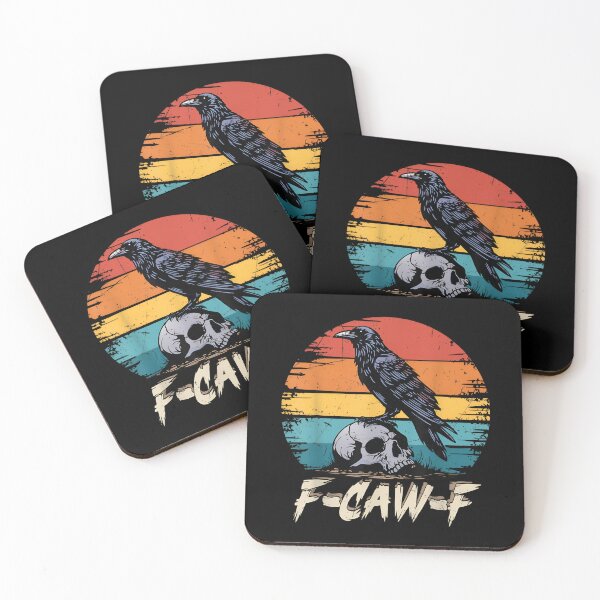 Item preview, Black Crow,Retro F-Caw-F Black Bird Crow Funny Crow Bird Cawing Grunge designed and sold by ivotee.