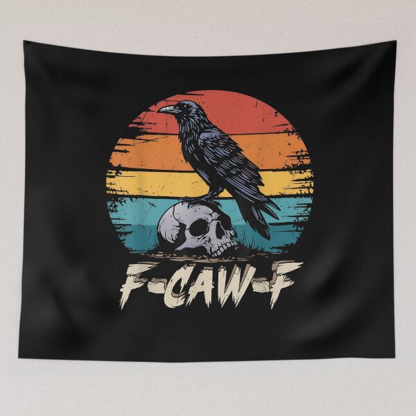 Item preview, Black Crow,Retro F-Caw-F Black Bird Crow Funny Crow Bird Cawing Grunge designed and sold by ivotee.