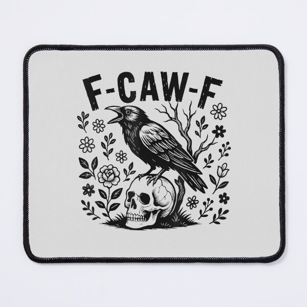 Item preview, Vintage F-Caw-F Gothic Crow with Wildflowers Black Bird Crow designed and sold by ivotee.