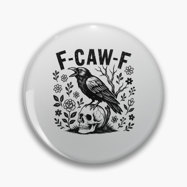 Item preview, Vintage F-Caw-F Gothic Crow with Wildflowers Black Bird Crow designed and sold by ivotee.
