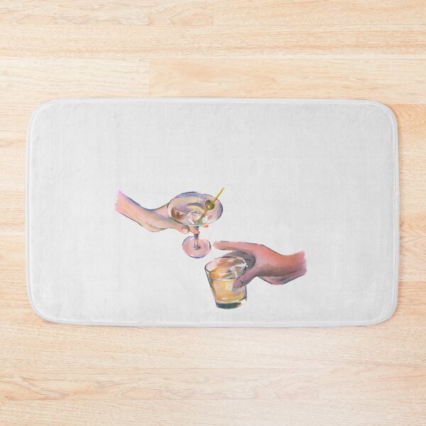 Item preview, Watercolor Martini & Whiskey Hands – Minimalist Bar Aesthetic Print designed and sold by Levision.