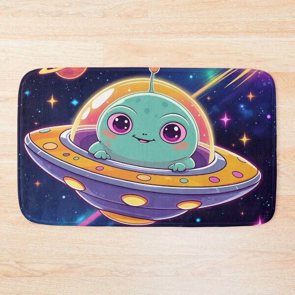 Item preview, Cute alien in UFO – Colorful cartoon space design designed and sold by Anna2492.