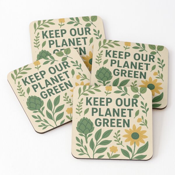 Item preview, Let's Keep Our Planet Green – Minimalist Botanical Illustration designed and sold by DarkTonight.