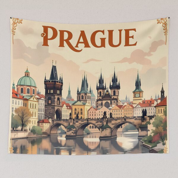 Item preview, Prague: Vintage-Style Painterly Travel Poster designed and sold by LSVart.