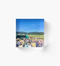 Crowd At Trentham Racecourse Acrylic Block