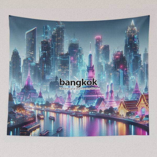 Item preview, Bangkok : Temples and the Flowing River designed and sold by Vanich-Panich.