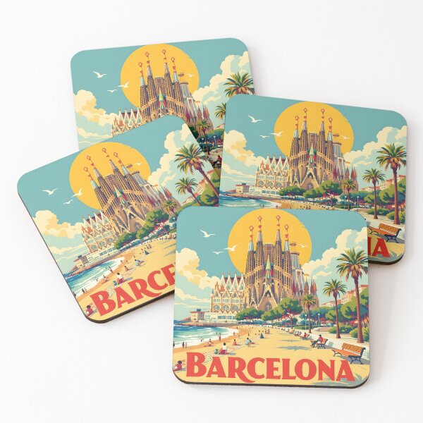 Item preview, Barcelona: Vintage-Style Painterly Travel Poster designed and sold by LSVart.