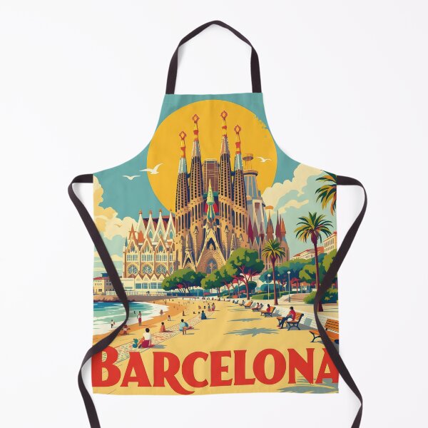Item preview, Barcelona: Vintage-Style Painterly Travel Poster designed and sold by LSVart.
